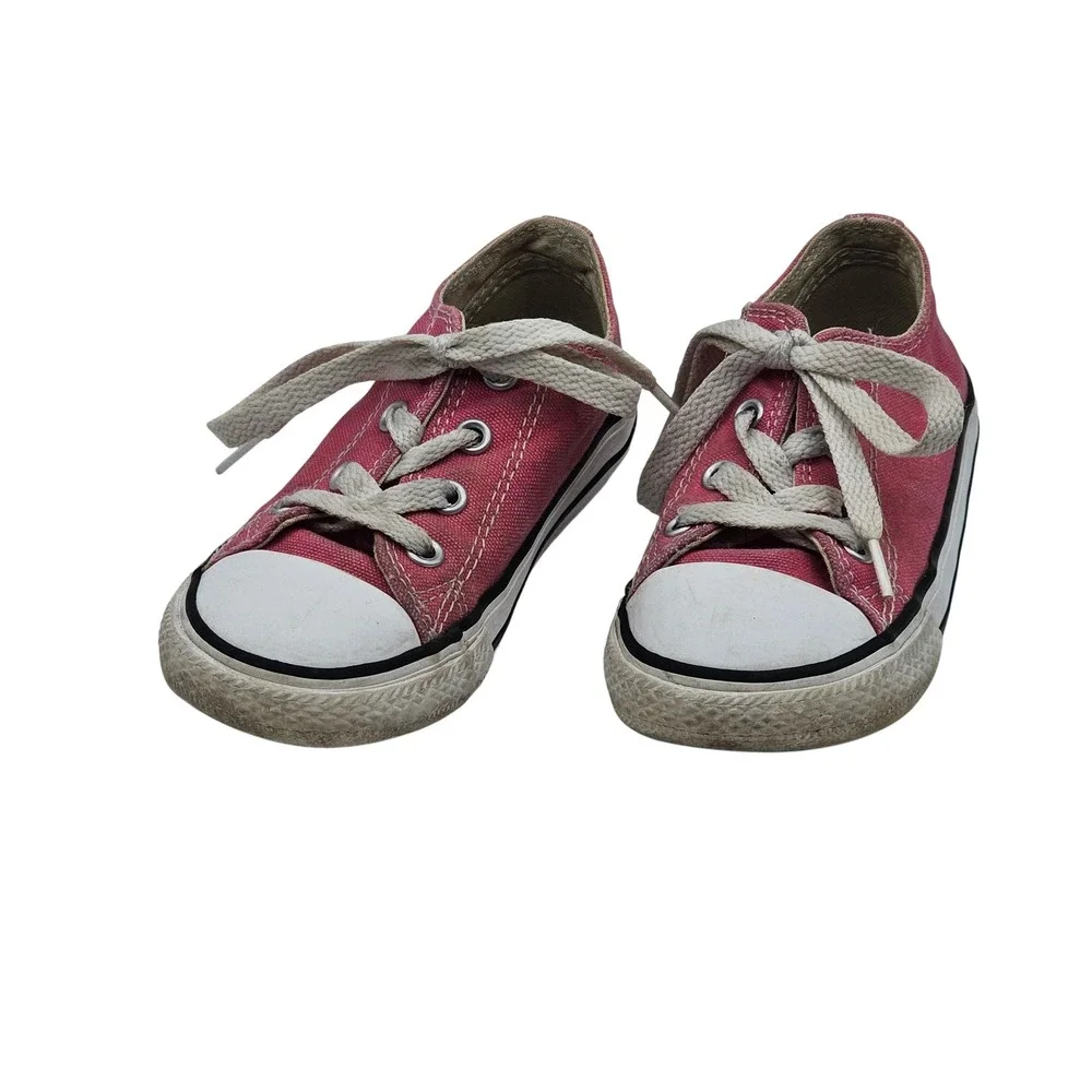Converse Chuck Taylor‎ All Star Shoes Toddler Size 8 Pink Low Top 737254F